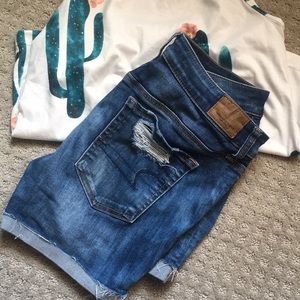 American Eagle Distressed Jean Shorts